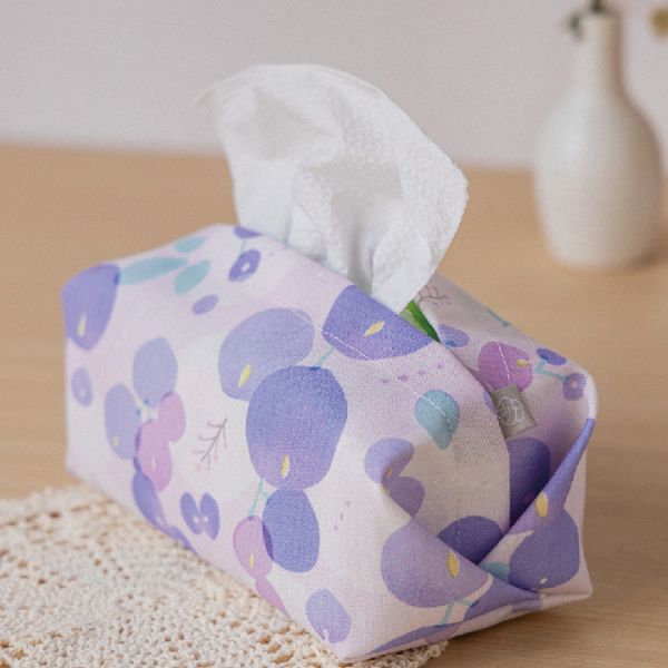 【紫藤-衛生紙套】桌上型 / 版型硬挺 Tissue cover 原創印花,禮物,生日禮物,家飾,裝飾,居家,佈置,紫藤,衛生紙套,交換禮物