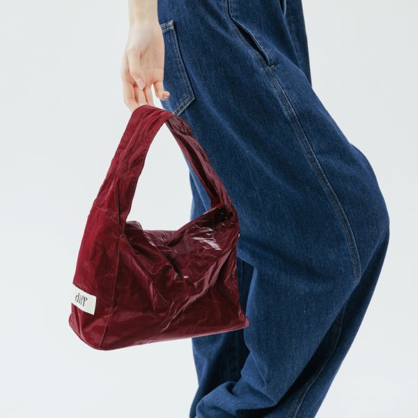 (酒紅) 韓國 Diff Hobo Bag Signature burgundy 流浪包經典 肩背包 托特包 Diff,韓國包包,單肩袋,Hobo包,韓星包包,流浪包,Korea design,韓國設計師包包品牌