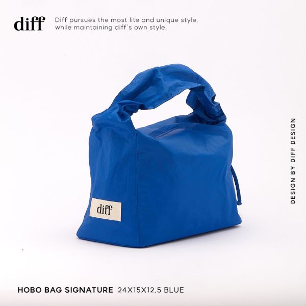 (藍色) 韓國 Diff Hobo Bag Signature blue 流浪包霓虹 肩背包 托特包 Diff,韓國包包,單肩袋,Hobo包,韓星包包,流浪包,Made in Korea,韓國設計師包包品牌