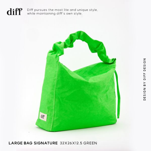 韓國 Diff Large Signature Bag 流浪包．經典大款 肩背包 托特包 Diff,韓國包包,單肩袋,韓星包包,流浪包,Made in Korea,韓國設計師包包品牌
