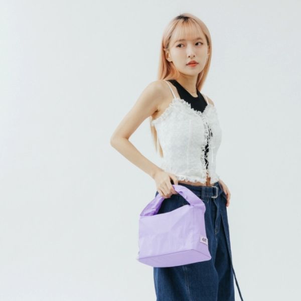 (薰衣草紫) 韓國 Diff Hobo Bag Signature lavender 流浪包經典 肩背包 托特包 Diff,韓國包包,單肩袋,Hobo包,韓星包包,流浪包,Made in Korea,韓國設計師包包品牌