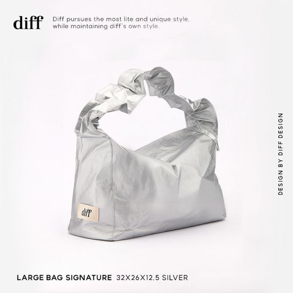 (銀色) 韓國 Diff Hobo Bag Signature silver 流浪包經典 肩背包 托特包 Diff,韓國包包,單肩袋,Hobo包,韓星包包,流浪包,Made in Korea,韓國設計師包包品牌