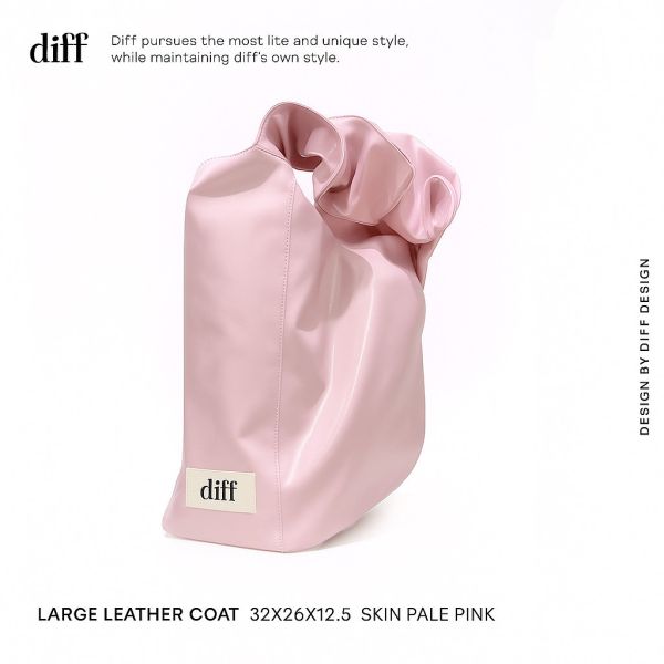 (淡粉) 韓國 Diff Large Leather Coat Skin pale pink 奢華皮革大款 肩背包 托特包 Diff,韓國包包,單肩袋,斜背包,韓星包包,流浪包,Made in Korea,韓國設計師包包品牌