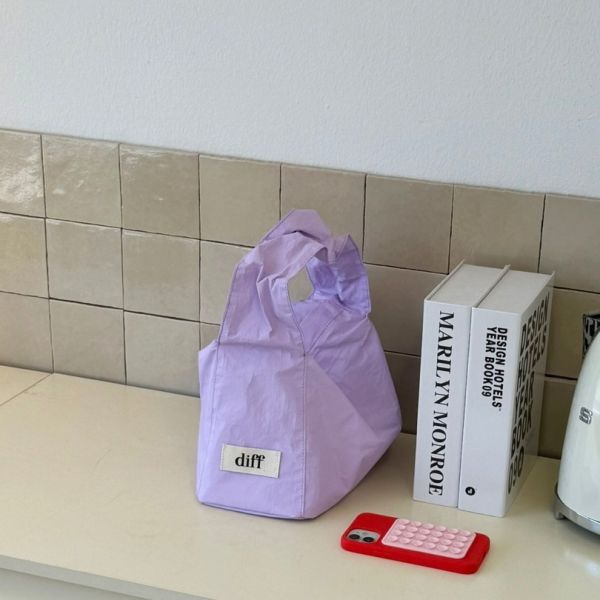 (薰衣草紫) 韓國 Diff Hobo Bag Signature lavender 流浪包經典 肩背包 托特包 Diff,韓國包包,單肩袋,Hobo包,韓星包包,流浪包,Made in Korea,韓國設計師包包品牌