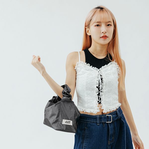 (珍珠灰) 韓國 Diff Hobo Bag Signature pearl grey  流浪包經典 肩背包 托特包 Diff,韓國包包,單肩袋,Hobo包,韓星包包,流浪包,Made in Korea,韓國設計師包包品牌