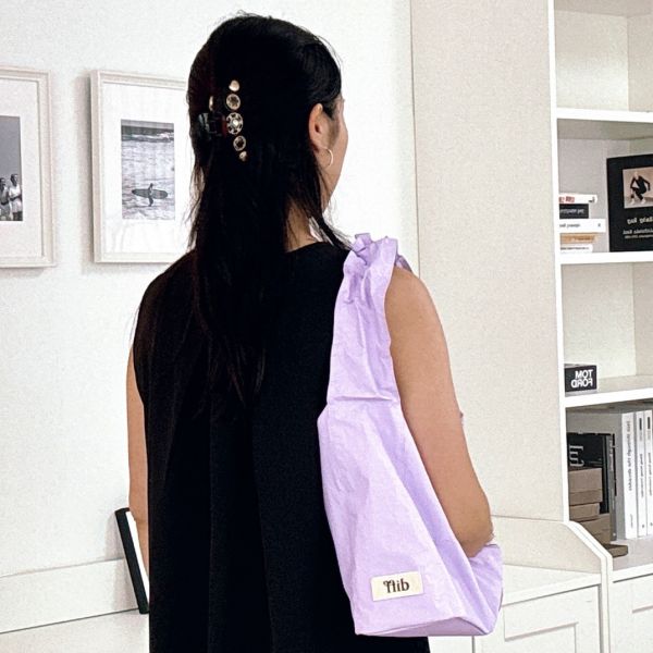 (薰衣草紫) 韓國 Diff Large Bag Signature lavender 流浪包．經典大款 肩背包 托特包 Diff,韓國包包,單肩袋,Hobo包,韓星包包,流浪包,Made in Korea,韓國設計師包包品牌