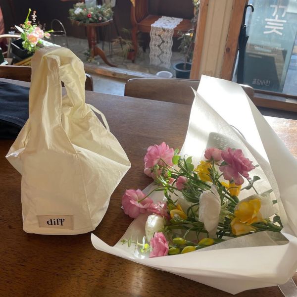 (燕麥) 韓國 Diff Hobo Bag Signature oatmeal 流浪包經典 肩背包 托特包 Diff,韓國包包,單肩袋,Hobo包,韓星包包,流浪包,Made in Korea,韓國設計師包包品牌