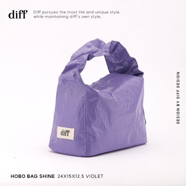 (薰衣草紫) 韓國 Diff Hobo Bag Shine lavender 流浪包．閃耀款 肩背包 托特包 Diff,韓國包包,單肩袋,Hobo包,韓星包包,流浪包,Made in Korea,韓國設計師包包品牌