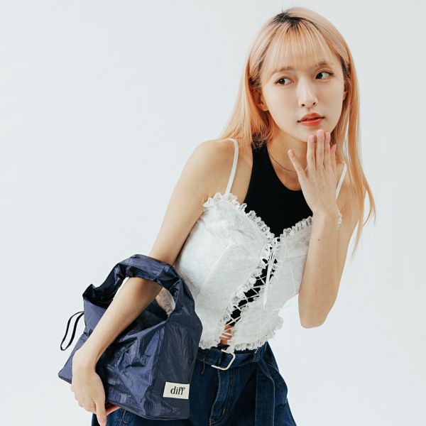 (珍珠藍) 韓國 Diff Hobo Bag Signature pearl navy  流浪包經典 肩背包 托特包 Diff,韓國包包,單肩袋,Hobo包,韓星包包,流浪包,Made in Korea,韓國設計師包包品牌