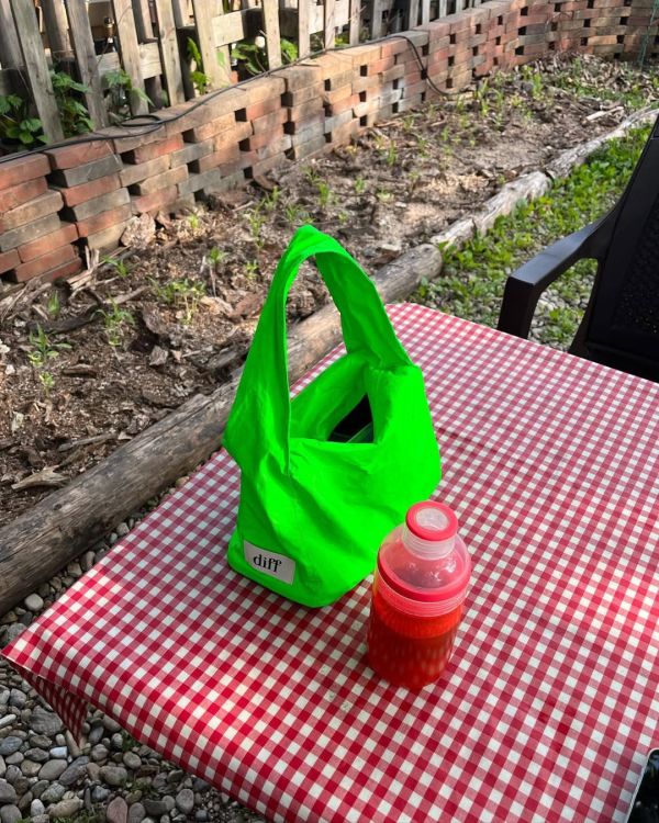 (綠色) 韓國 Diff Hobo Bag Signature green 流浪包霓虹 肩背包 托特包 Diff,韓國包包,單肩袋,Hobo包,韓星包包,流浪包,Made in Korea,韓國設計師包包品牌