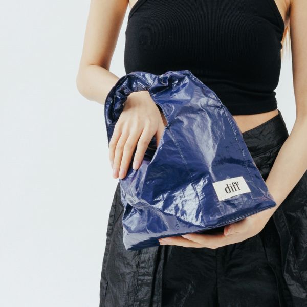 (藍色) 韓國 Diff Hobo Bag Shine blue 流浪包．閃耀款 肩背包 托特包 Diff,韓國包包,單肩袋,Hobo包,韓星包包,流浪包,Made in Korea,韓國設計師包包品牌