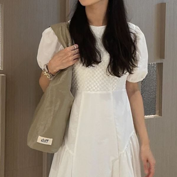 (淺褐) 韓國 Diff Large Silky Bag beige 絲光緞面大款 肩背包 托特包 Diff,韓國包包,單肩袋,斜背包,韓星包包,流浪包,Made in Korea,韓國設計師包包品牌