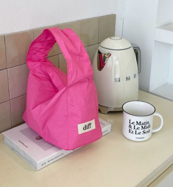 (粉色) 韓國 Diff Hobo Bag Signature pink 流浪包經典 肩背包 托特包 Diff,韓國包包,單肩袋,Hobo包,韓星包包,流浪包,Made in Korea,韓國設計師包包品牌