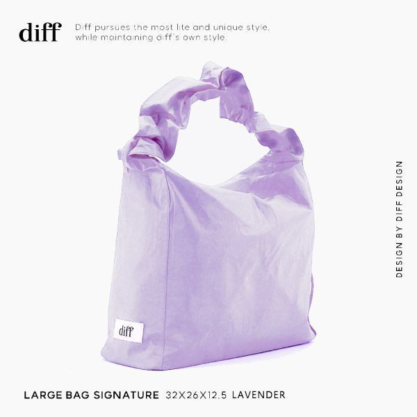 (薰衣草紫) 韓國 Diff Large Bag Signature lavender 流浪包．經典大款 肩背包 托特包 Diff,韓國包包,單肩袋,Hobo包,韓星包包,流浪包,Made in Korea,韓國設計師包包品牌