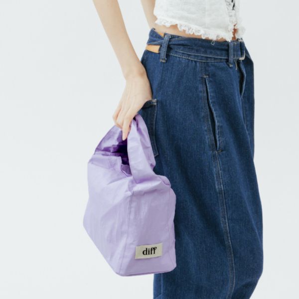 (薰衣草紫) 韓國 Diff Hobo Bag Signature lavender 流浪包經典 肩背包 托特包 Diff,韓國包包,單肩袋,Hobo包,韓星包包,流浪包,Made in Korea,韓國設計師包包品牌