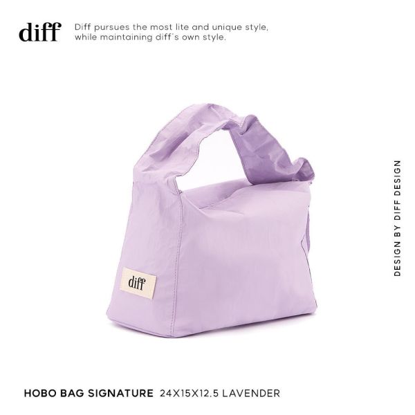 (薰衣草紫) 韓國 Diff Hobo Bag Signature lavender 流浪包經典 肩背包 托特包 Diff,韓國包包,單肩袋,Hobo包,韓星包包,流浪包,Made in Korea,韓國設計師包包品牌