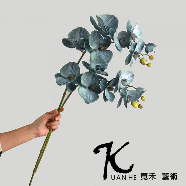 仿真花-莫蘭迪藍蝴蝶蘭 仿真花.人造花.永生花.假花