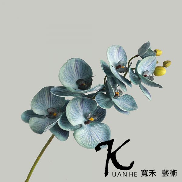 仿真花-莫蘭迪藍蝴蝶蘭 仿真花.人造花.永生花.假花