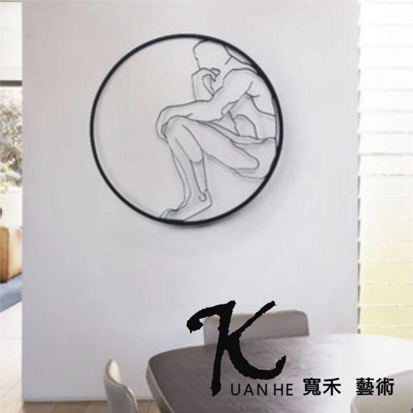 鐵藝壁飾-沉思者 鐵藝壁飾