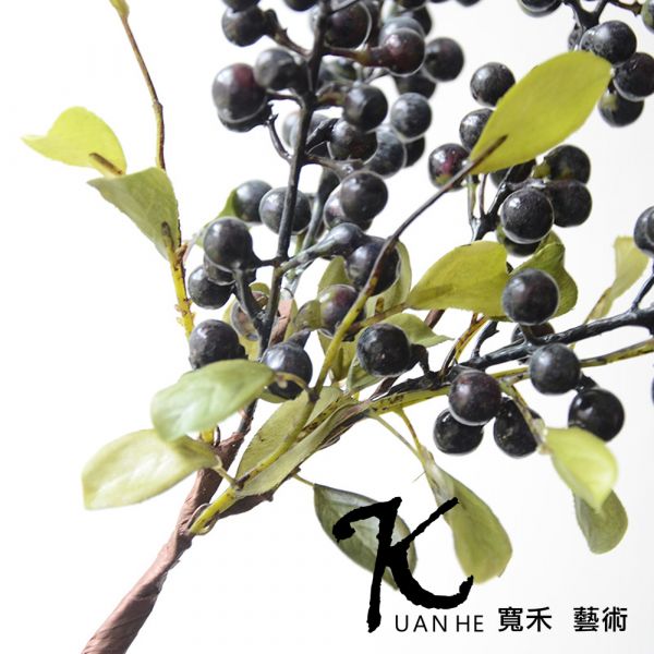 仿真花-森林系帶葉漿果 黑紫 仿真花.人造花.永生花.假花