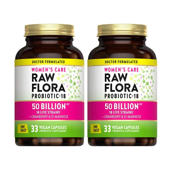 綠萃淨 Raw Flora 500億頂級女性益生菌蔓越莓膠囊x2瓶組(33粒/瓶) 蔓越莓,益生菌,私密困擾,消化道,女性益生菌