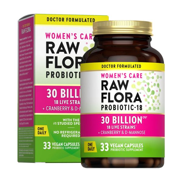 綠萃淨 Raw Flora 300億女性益生菌蔓越莓膠囊(33粒/瓶) 蔓越莓,益生菌,私密困擾,消化道,女性益生菌