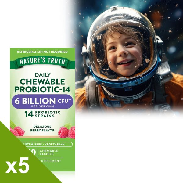 綠萃淨 兒童ProBio-14益生菌口含錠x5瓶組(共300錠) 益生菌,益生菌口含錠,排便順暢,調整體質