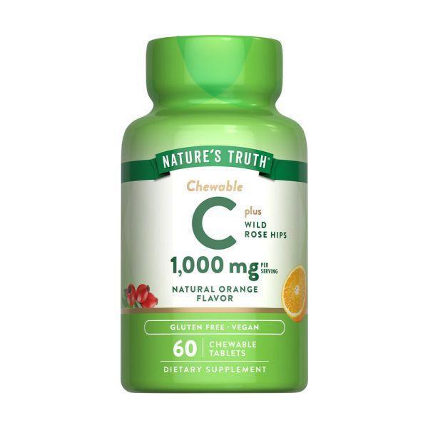 綠萃淨 美妍維生素C 500mg Plus玫瑰果口含錠(60錠/瓶) 維他命C,玫瑰果,維生素C,維生素C口含錠