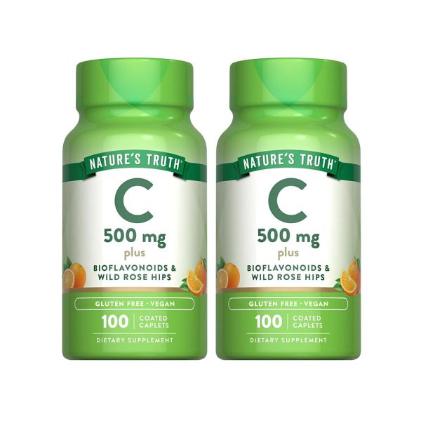 綠萃淨 維生素C柑橘類黃酮玫瑰果錠x2瓶組(100錠/瓶) 維生素C,柑橘類黃酮,玫瑰果,鐵,膠原蛋白,抗氧化