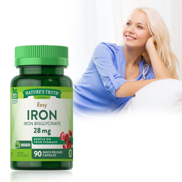 【即期品】綠萃淨 甘氨酸螯合鐵28mg膠囊(90粒/瓶)_效期2026/3/31 鐵,維生素C,血紅素,甘氨酸螯合鐵