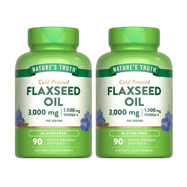 綠萃淨 冷壓亞麻仁油含Omega-3軟膠囊x2瓶組(60粒/瓶) 亞麻仁油,Omega-3,Omega-369