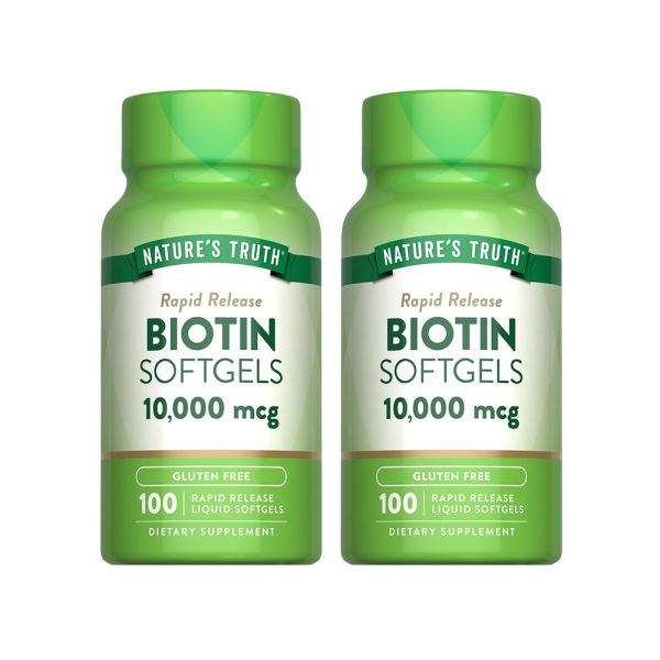 綠萃淨 生物素10000微克軟膠囊x2瓶組(100粒/瓶) 生物素,維生素H,營養失調,產後調養