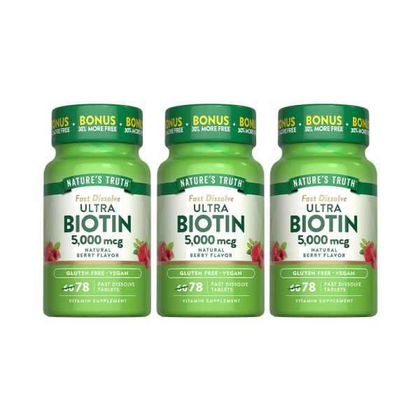 綠萃淨 生物素5000微克口含錠x3瓶組(78錠/瓶) 生物素,維生素H,營養失調,產後調養