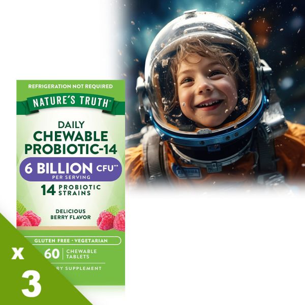 綠萃淨 兒童ProBio-14益生菌口含錠x3瓶組(共180錠) 益生菌,益生菌口含錠,排便順暢,調整體質