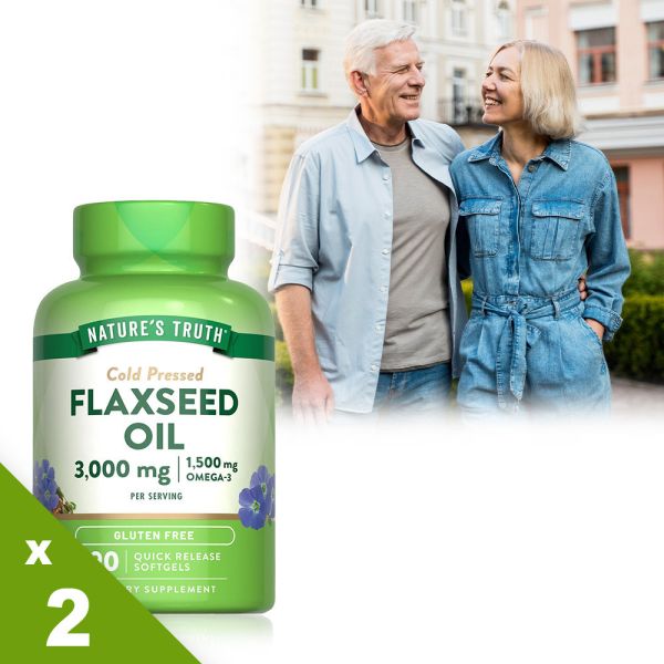 綠萃淨 冷壓亞麻仁油含Omega-3軟膠囊x2瓶組(60粒/瓶) 亞麻仁油,Omega-3,Omega-369