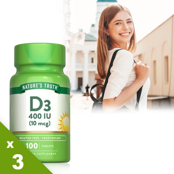 綠萃淨 非活性維生素D3錠x3瓶組(100錠/瓶) 維生素D3,非活性D3,鈣,D3