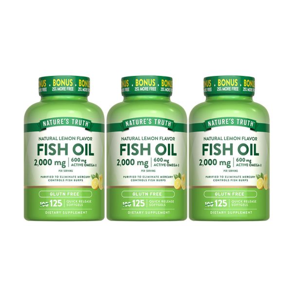 綠萃淨 TG型魚油檸檬味軟膠囊x3瓶組(125粒/瓶) 魚油,TG型魚油,Omega-3,EPA,DHA