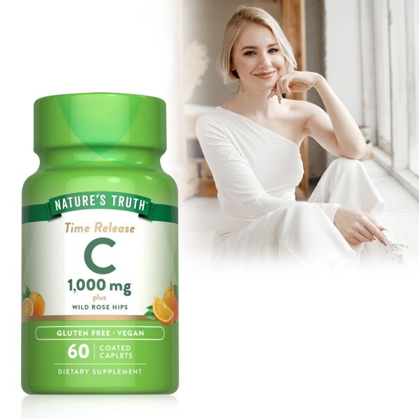 綠萃淨 釋放型維生素C-1000mg複方錠(60錠/瓶) 維生素C,緩釋型C,長效型C,玫瑰果