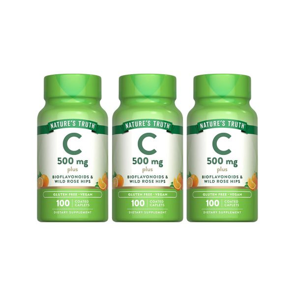 綠萃淨 維生素C柑橘類黃酮玫瑰果錠x3瓶組(100錠/瓶) 維生素C,柑橘類黃酮,玫瑰果,鐵,膠原蛋白,抗氧化