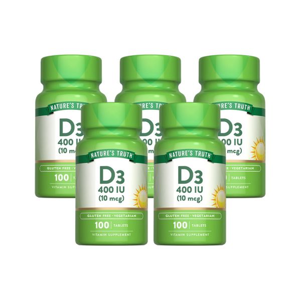 綠萃淨 非活性維生素D3錠x5瓶組(共500錠) 維生素D3,非活性D3,鈣,D3