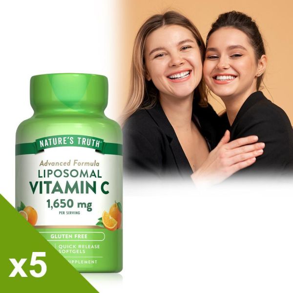 綠萃淨 磷脂體維生素C軟膠囊x5瓶組(共300粒) 維生素C,磷脂體維生素C,緩釋型C,長效型C