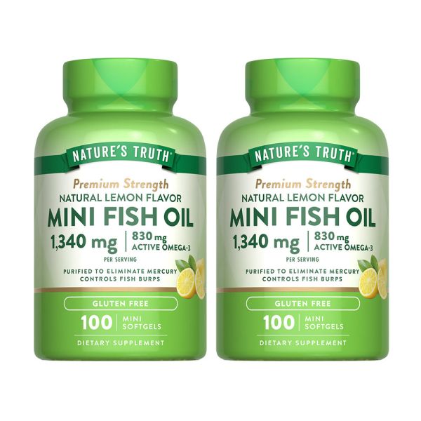 綠萃淨 超濃縮魚油迷你軟膠囊x2瓶組(100粒/瓶) 魚油,TG型魚油,Omega-3,EPA,DHA