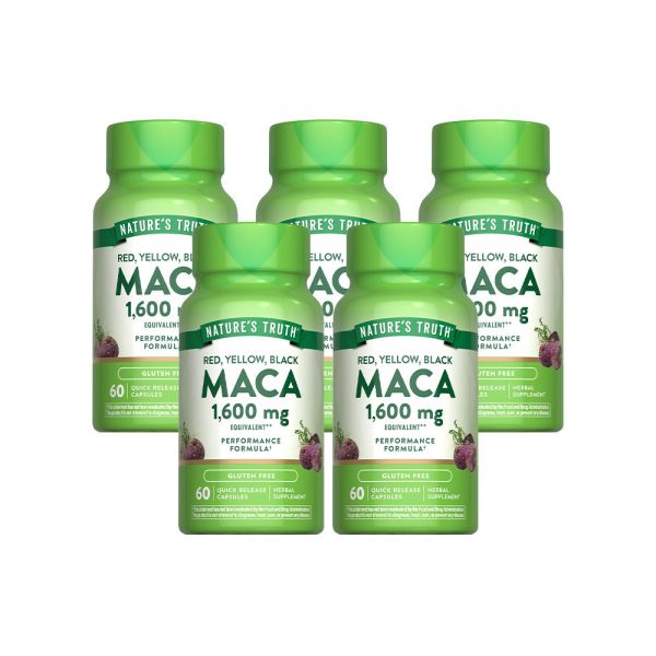 綠萃淨 澳特馬®戰神瑪卡超濃縮膠囊(紅黃黑瑪卡)x5瓶組(共300粒) 瑪卡,男性保養,增強體力,精胺酸,鋅,秘魯瑪卡,三色瑪卡