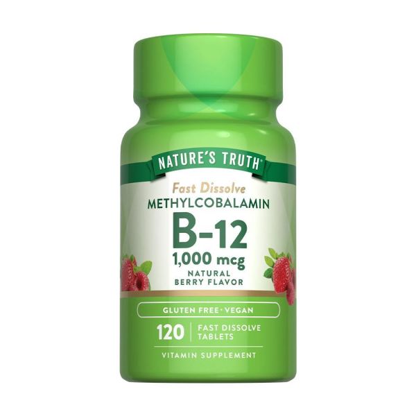 綠萃淨 活性甲基B12 1000微克口含錠(120錠/瓶) B12,神經系統,紅血球形成