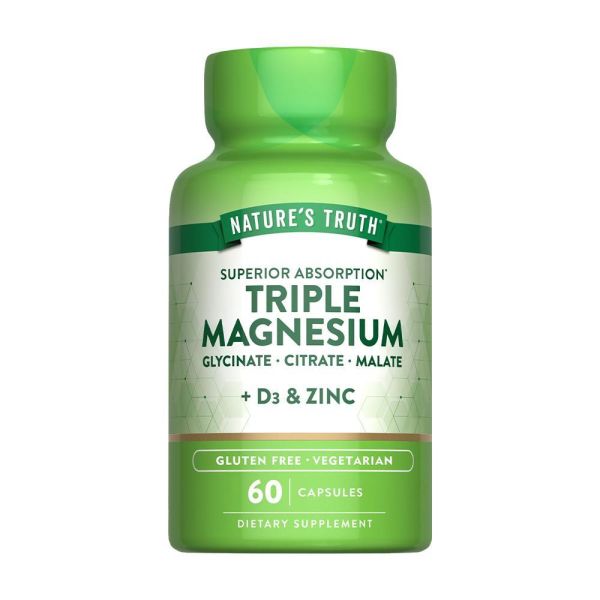 綠萃淨 三重複方甘胺酸鎂+D3 plus鋅膠囊(60粒/瓶) 鎂,放鬆,入睡,代謝,鈣,鋅