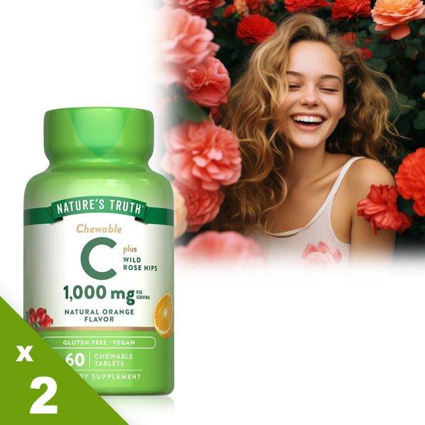 綠萃淨 美妍維生素C 500mg Plus玫瑰果口含錠x2瓶組(60錠/瓶) 維他命C,玫瑰果,維生素C,維生素C口含錠