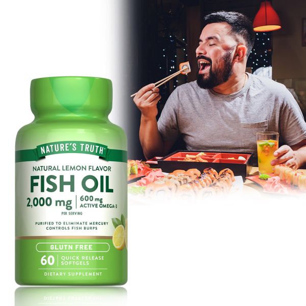 綠萃淨 TG型魚油檸檬味軟膠囊(60粒/瓶) 魚油,TG型魚油,Omega-3,EPA,DHA