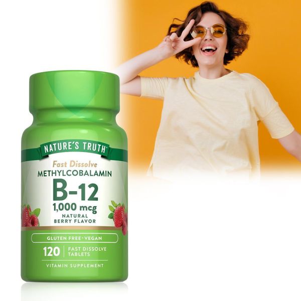 綠萃淨 活性甲基B12 1000微克口含錠(120錠/瓶) B12,神經系統,紅血球形成