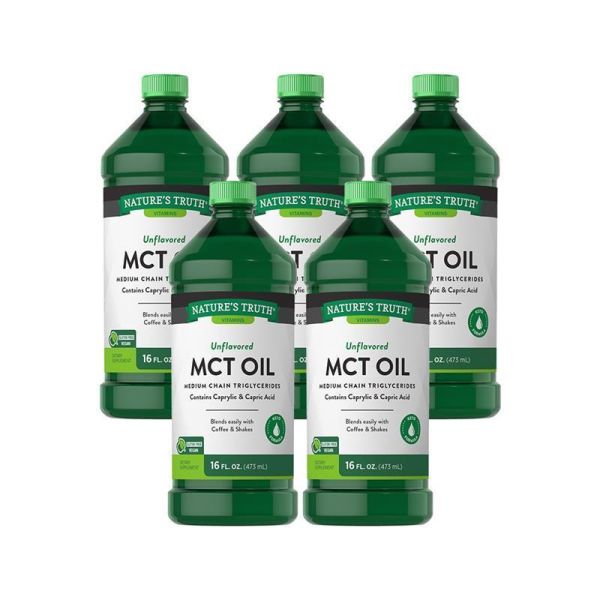 綠萃淨 純勁能量MCT Oil(椰子油來源)x5瓶組(473ml/瓶) MCT,C8,C10,防彈咖啡,生酮飲食