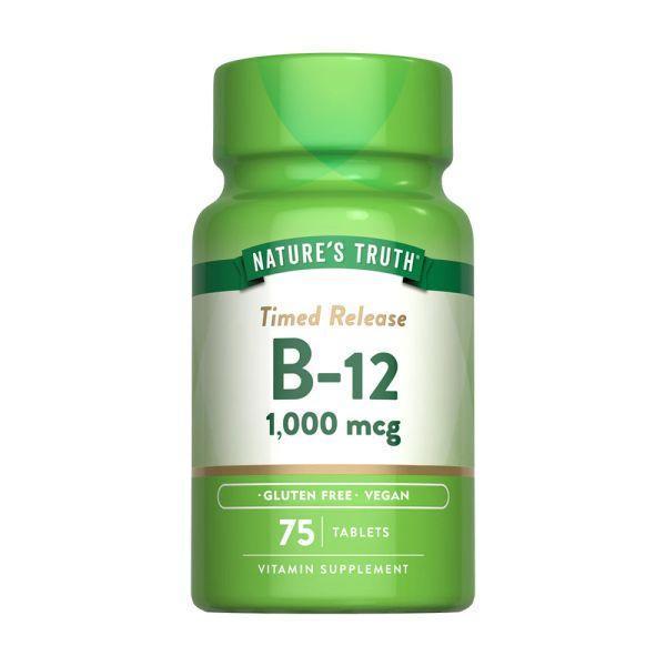 【即期品】綠萃淨 緩釋型維生素B12 1000mcg錠(75錠/瓶)_效期2027/3/31 B12,神經系統,紅血球形成